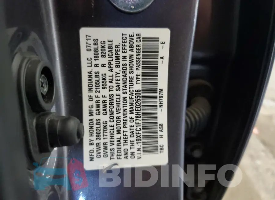 19XFC1F78HE026506 Photo# 12