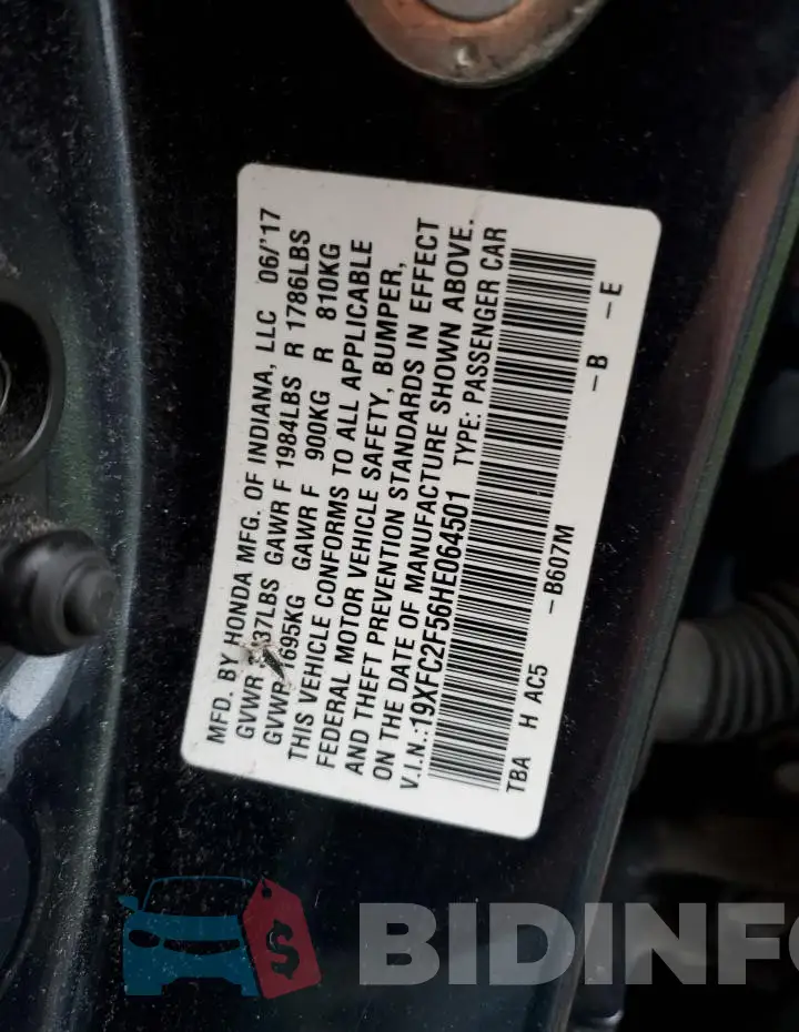 19XFC2F56HE064501 Photo# 12
