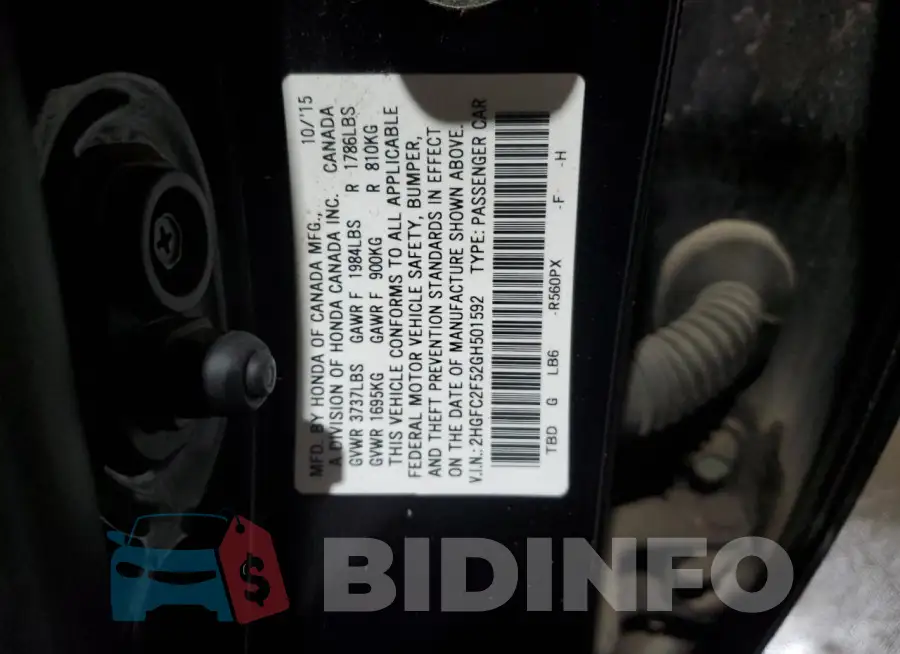 2HGFC2F52GH501592 Photo# 12