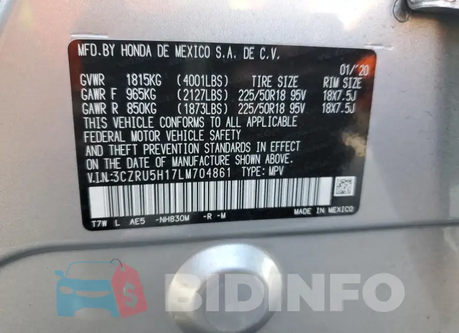 3CZRU5H17LM704861 Photo# 12