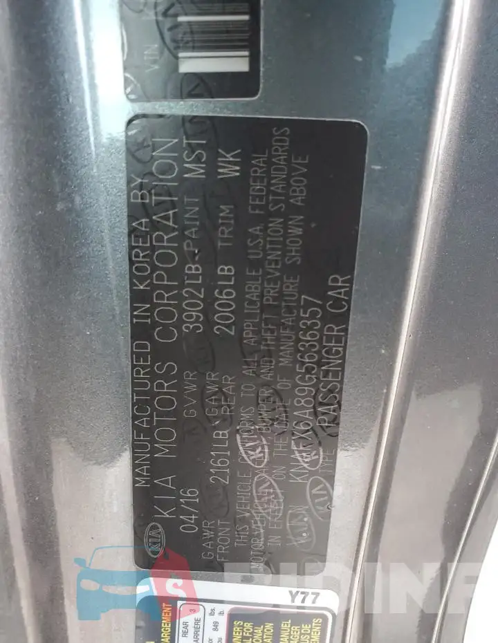 KNAFX6A89G5636357 Photo# 12