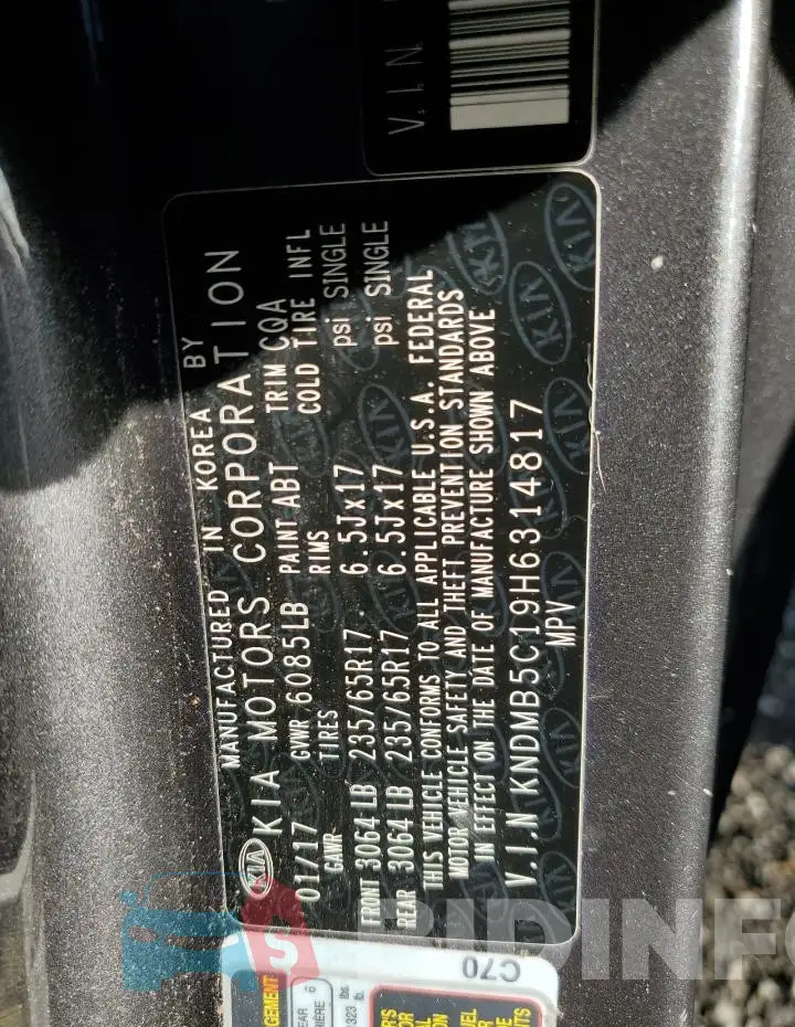 KNDMB5C19H6314817 Photo# 14