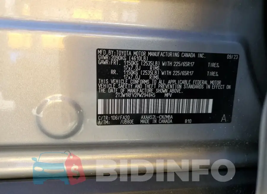 2T3W1RFV2PW294845 Photo# 13