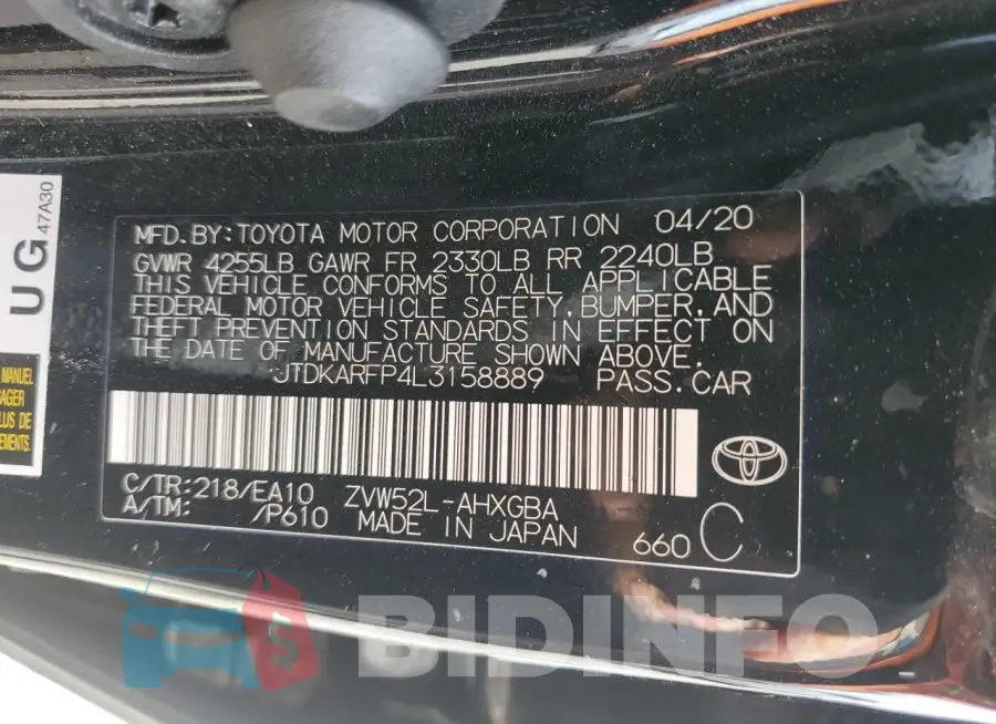JTDKARFP4L3158889 Photo# 12