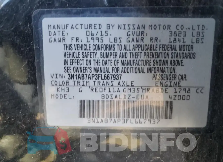 3N1AB7AP3FL667937 Photo# 13