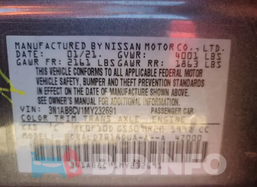 3N1AB8CV1MY232691 Photo# 12