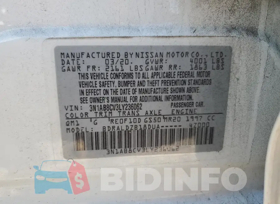 3N1AB8CV3LY236062 Photo# 13