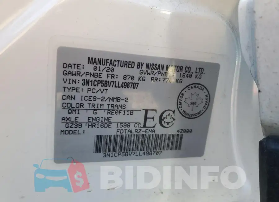 3N1CP5BV7LL498707 Photo# 12