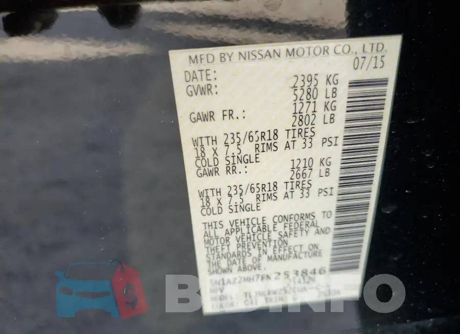 5N1AZ2MH7FN253846 Photo# 14