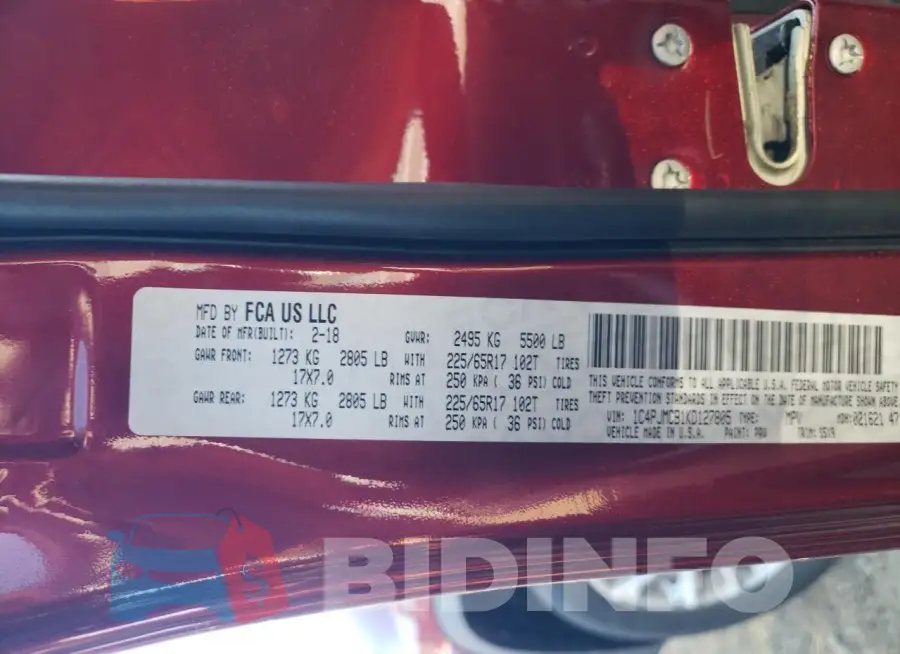 1C4PJMCB1KD127805 Photo# 12