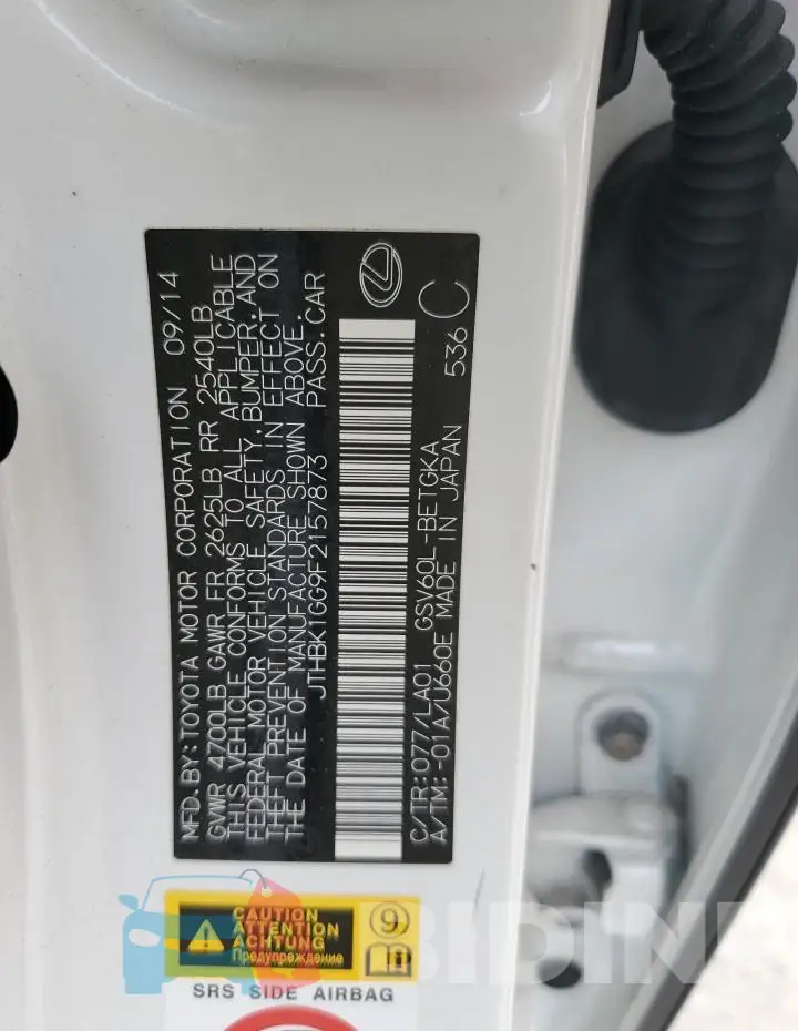 JTHBK1GG9F2157873 Photo# 13