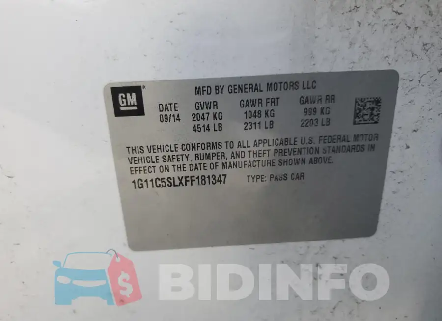 1G11C5SLXFF181347 Photo# 12