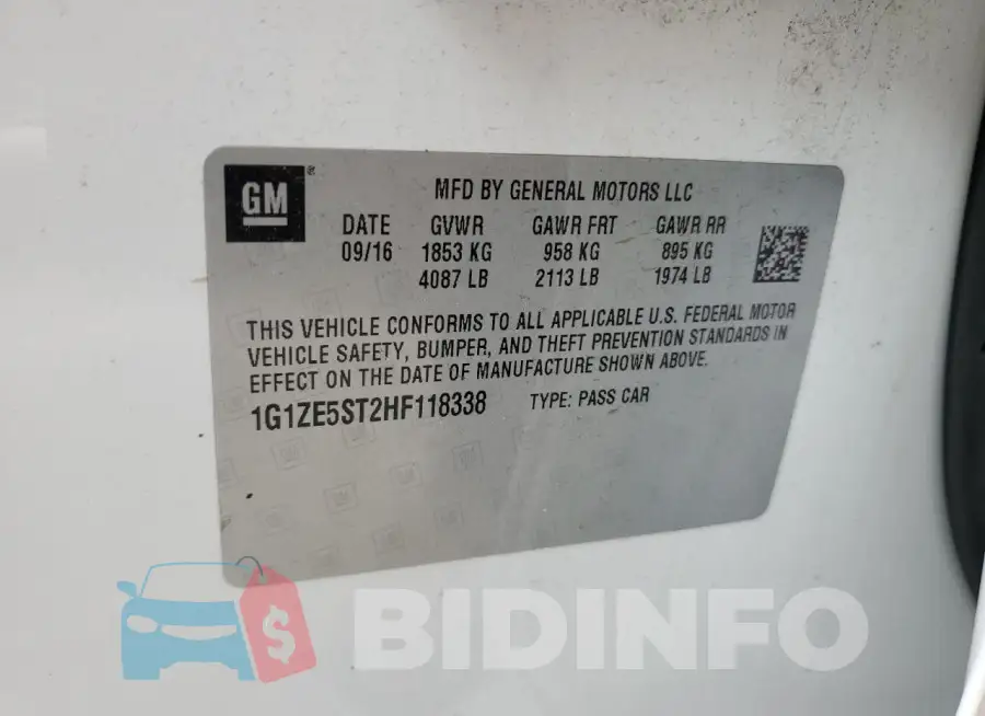 1G1ZE5ST2HF118338 Photo# 12