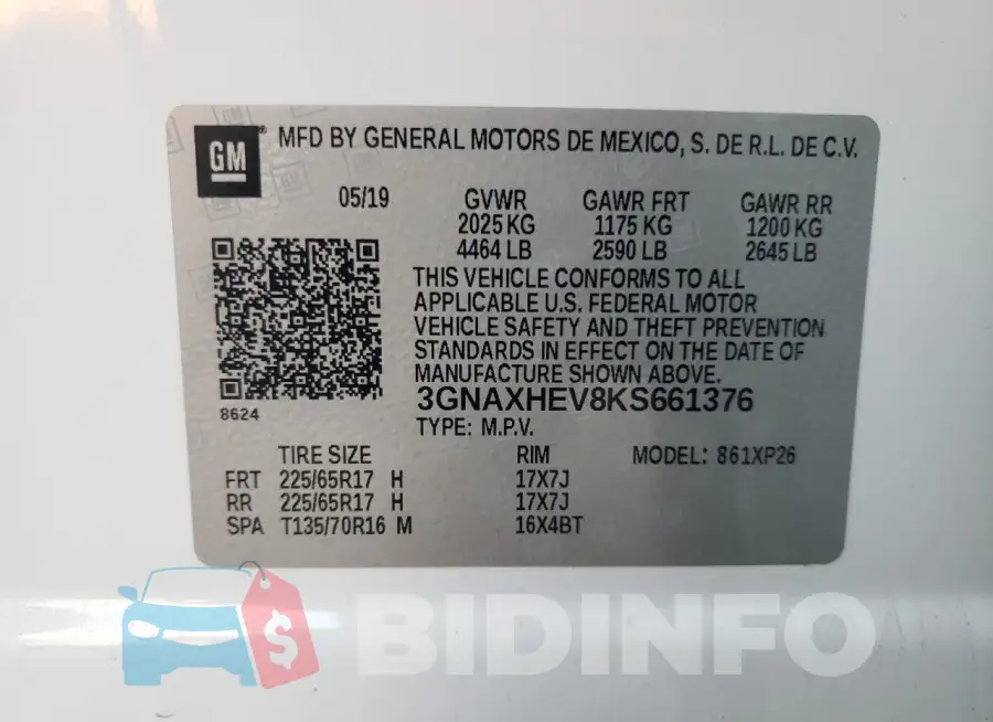3GNAXHEV8KS661376 Photo# 14