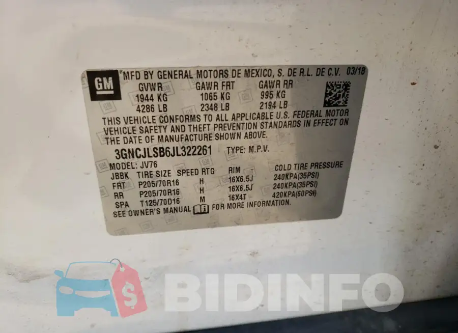 3GNCJLSB6JL322261 Photo# 13