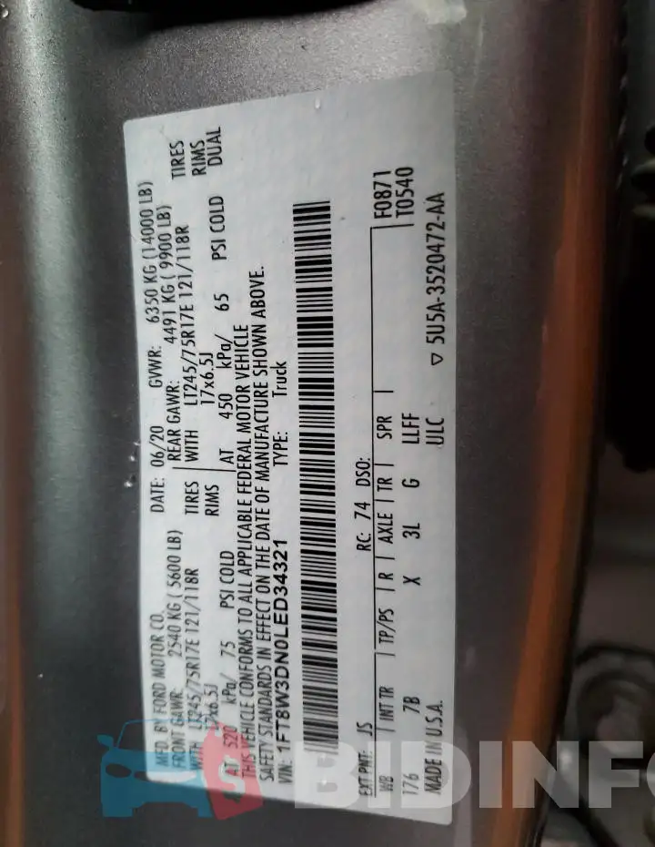 1FT8W3DN0LED34321 Photo# 12