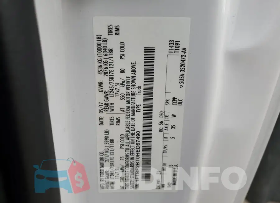 1FTBF2BT0HED67490 Photo# 12