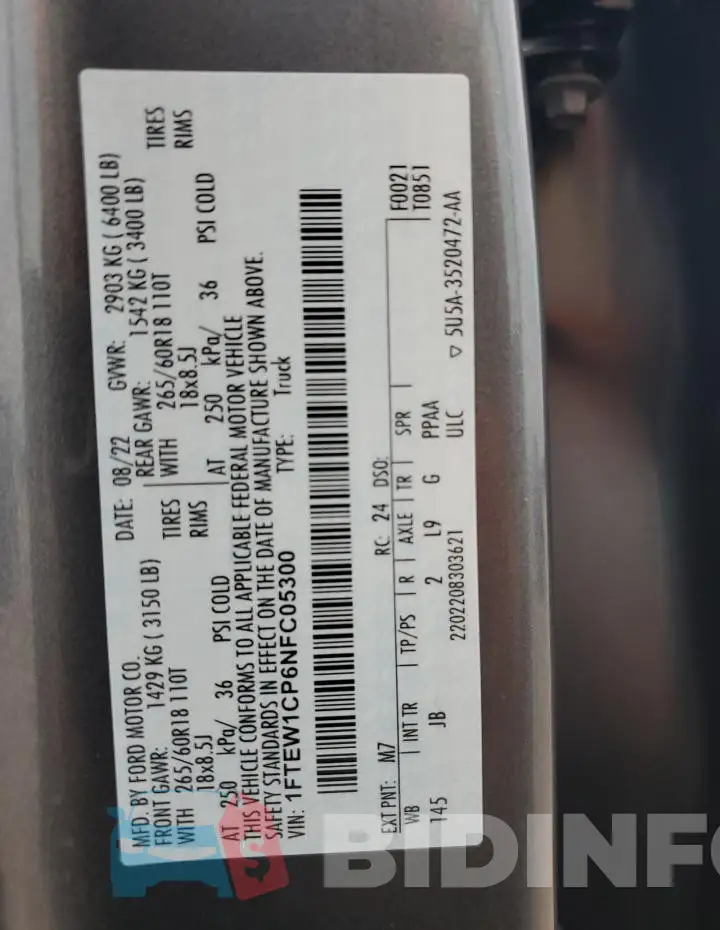 1FTEW1CP6NFC05300 Photo# 12
