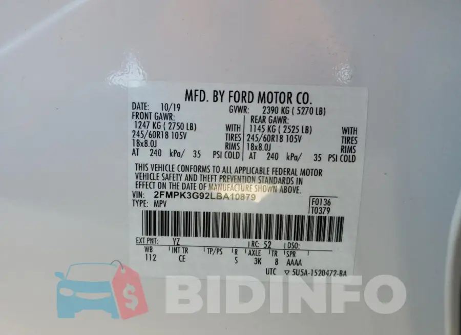 2FMPK3G92LBA10879 Photo# 13