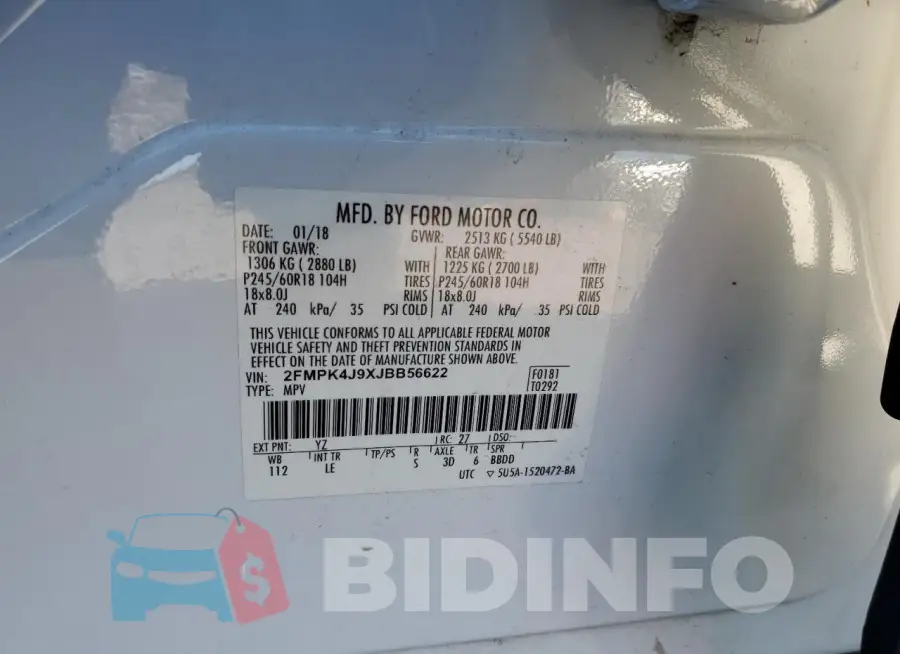 2FMPK4J9XJBB56622 Photo# 13