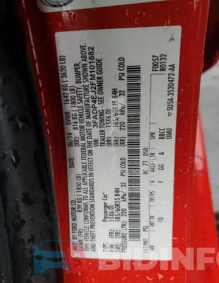 3FADP4EJ2FM101882 Photo# 12