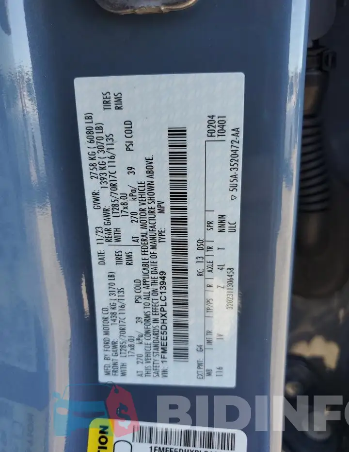 1FMEE5DHXPLC13949 Photo# 13