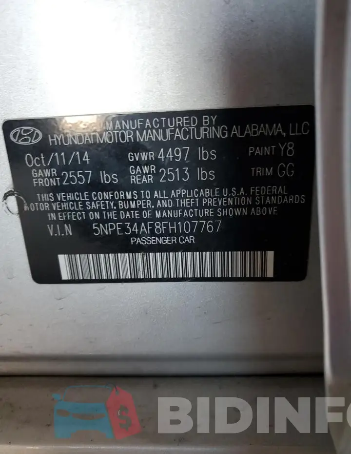 5NPE34AF8FH107767 Photo# 12