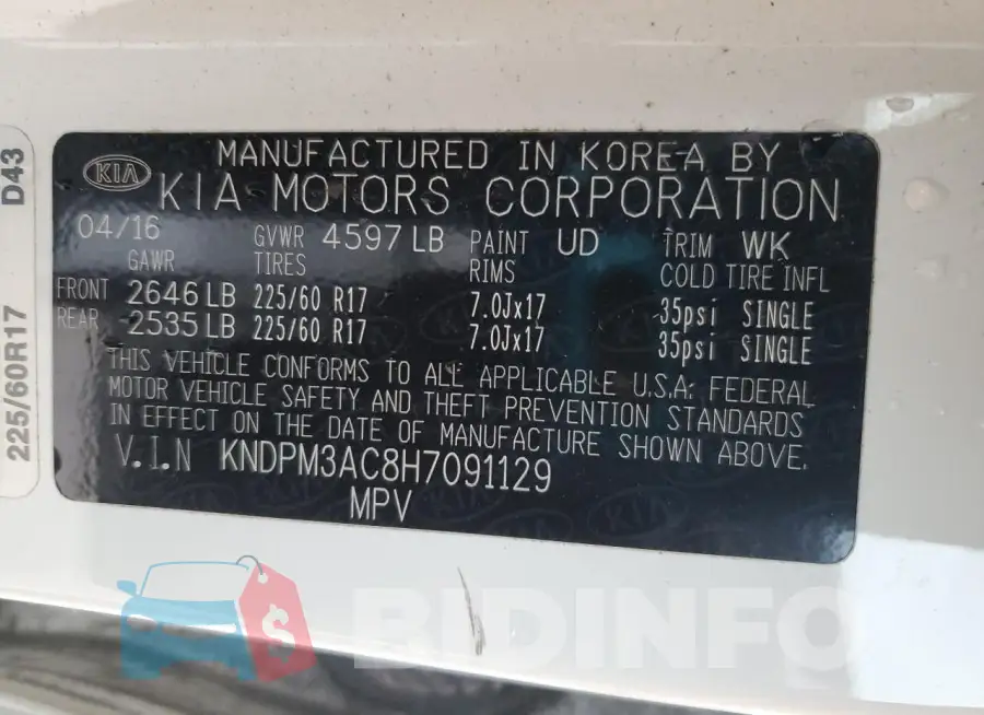 KNDPM3AC8H7091129 Photo# 14