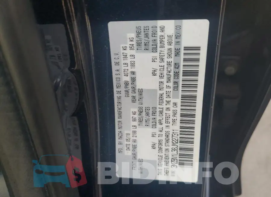 3MZBN1L38JM227311 Photo# 12