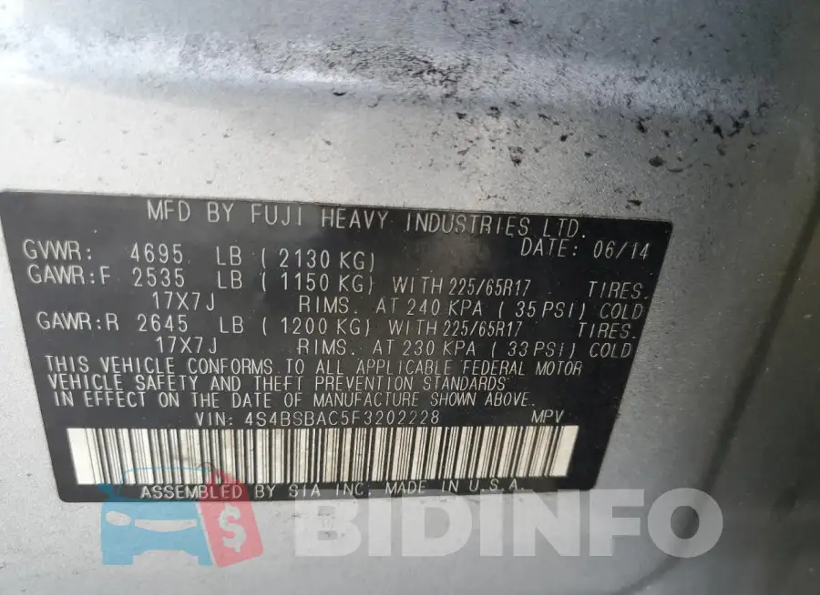 4S4BSBAC5F3202228 Photo# 14