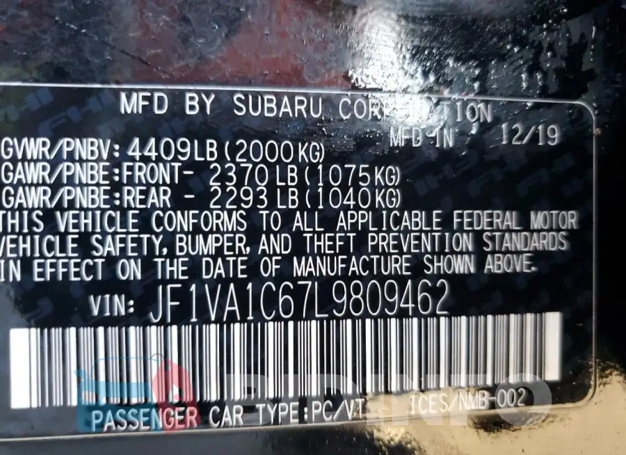 JF1VA1C67L9809462 Photo# 12