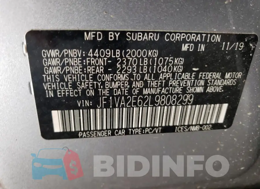 JF1VA2E62L9808299 Photo# 13