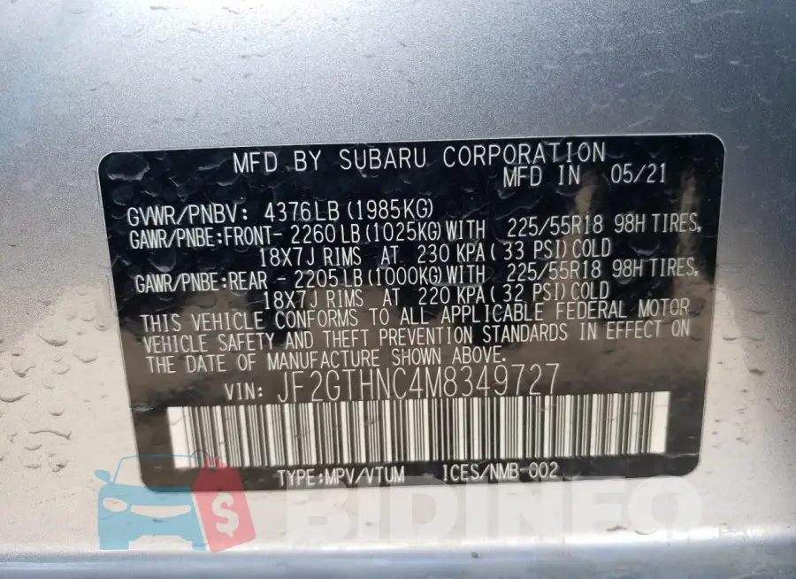 JF2GTHNC4M8349727 Photo# 13