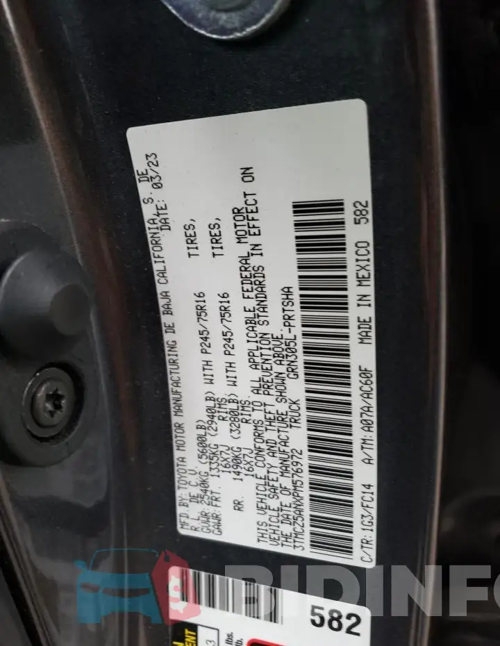 3TMCZ5ANXPM576972 Photo# 12