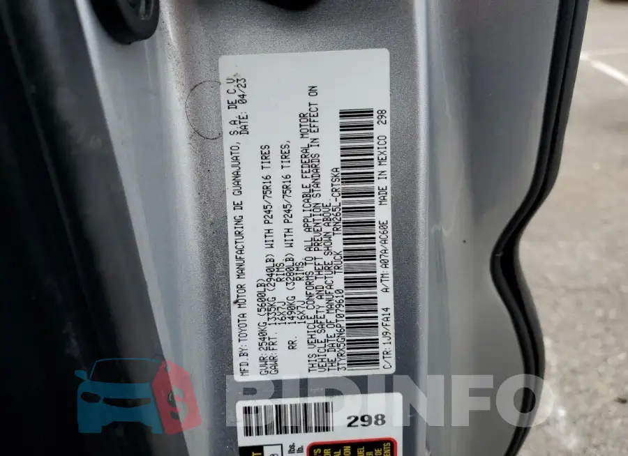 3TYRX5GN6PT079610 Photo# 13
