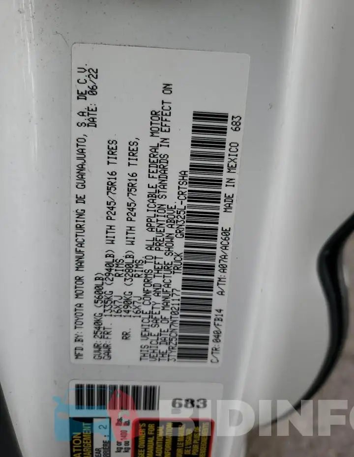 3TYRZ5CN7NT021177 Photo# 12