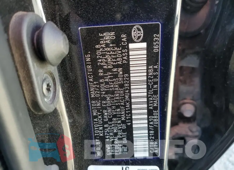 4T1C11AK3MU438229 Photo# 12