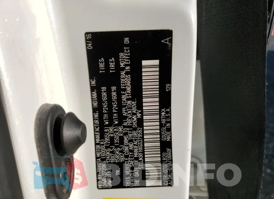 5TDJKRFHXGS279562 Photo# 13