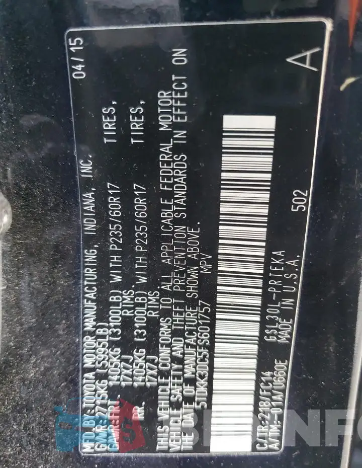 5TDKK3DC5FS601757 Photo# 13