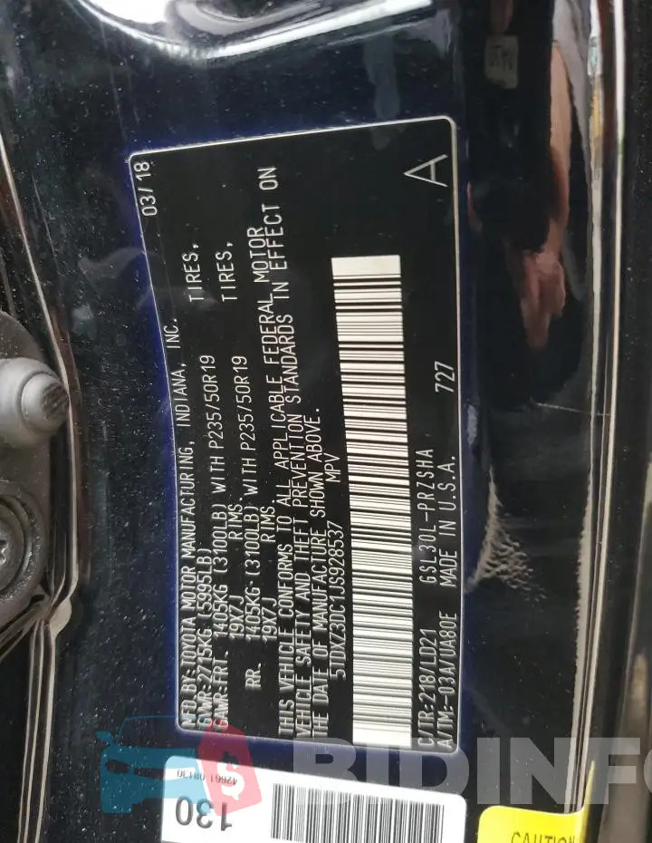 5TDXZ3DC1JS928537 Photo# 13