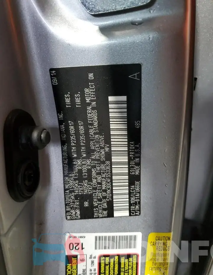5TDYK3DC4FS533638 Photo# 13