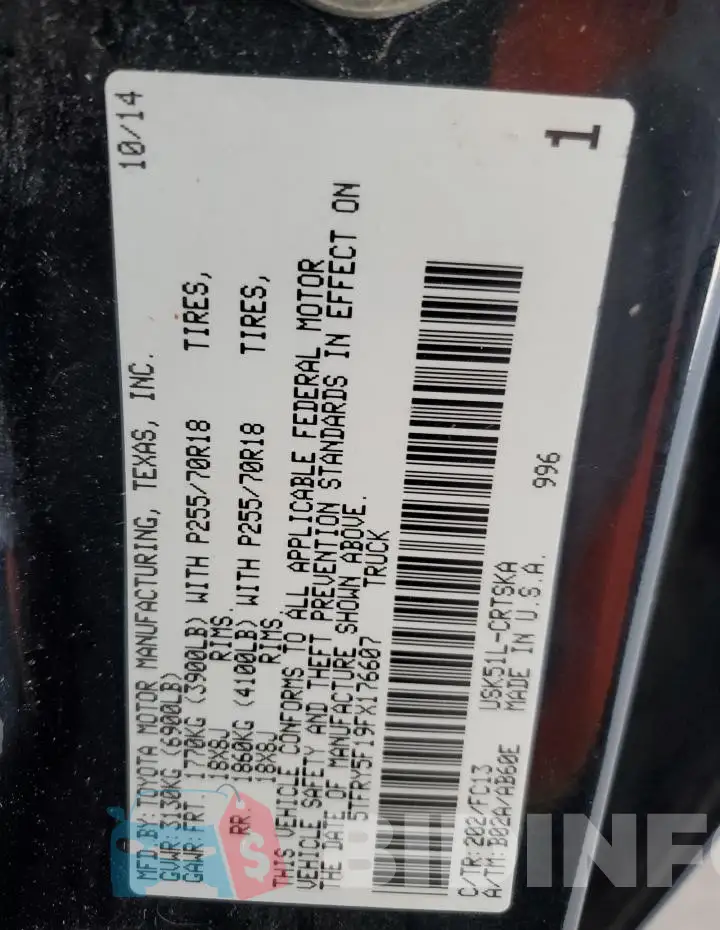 5TFRY5F19FX176607 Photo# 12