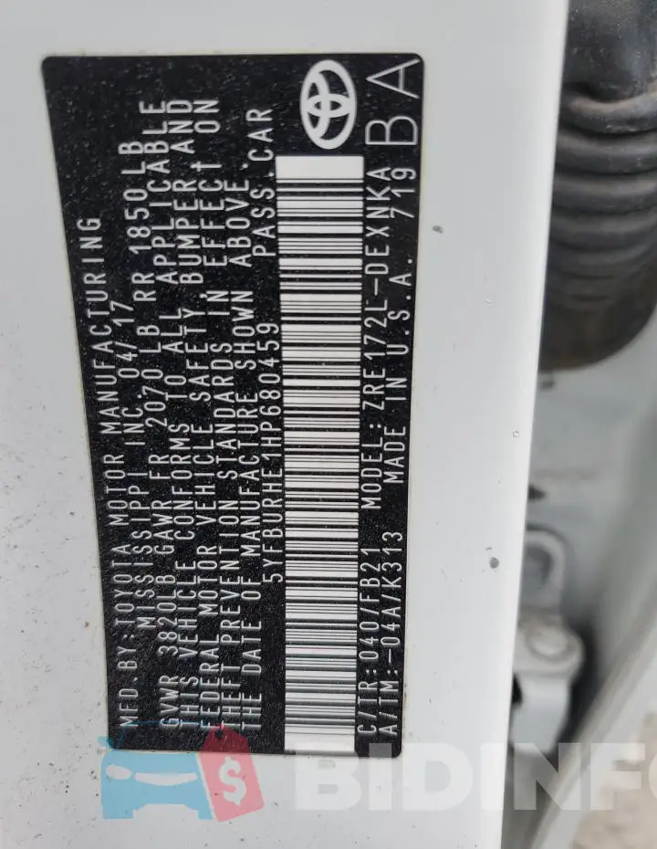 5YFBURHE1HP680459 Photo# 12