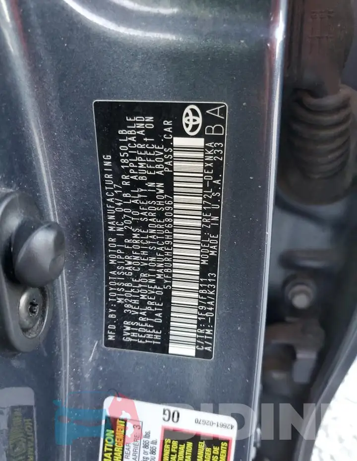 5YFBURHE9HP680967 Photo# 12