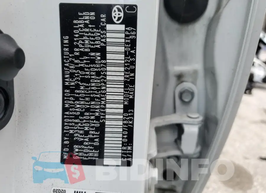 5YFEPMAE6NP275078 Photo# 12
