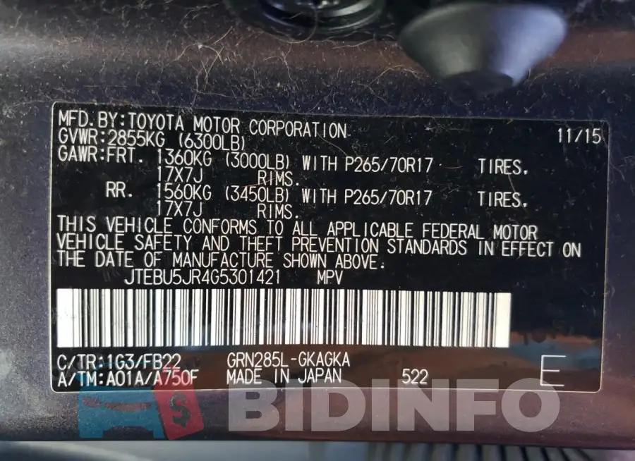 JTEBU5JR4G5301421 Photo# 13