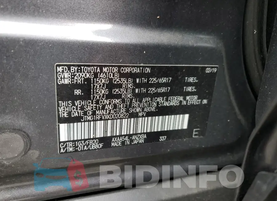 JTMG1RFVXKD020822 Photo# 14