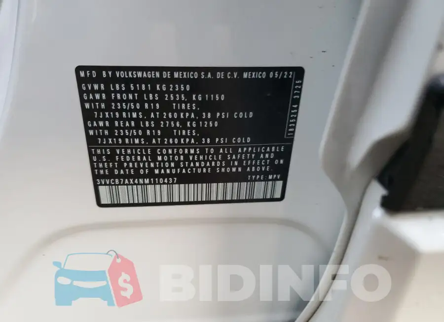 3VVCB7AX4NM110437 Photo# 14