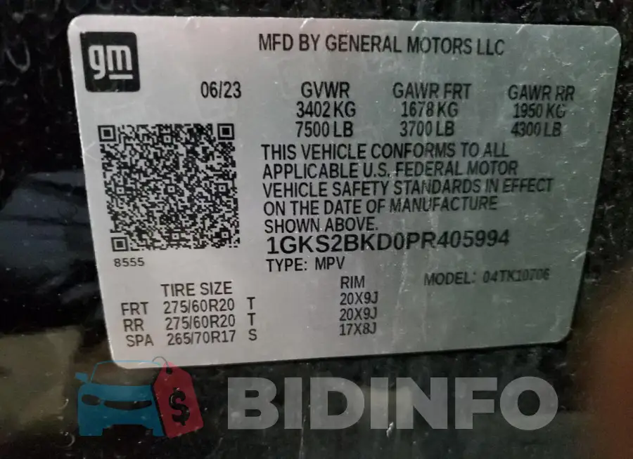 1GKS2BKD0PR405994 Photo# 13