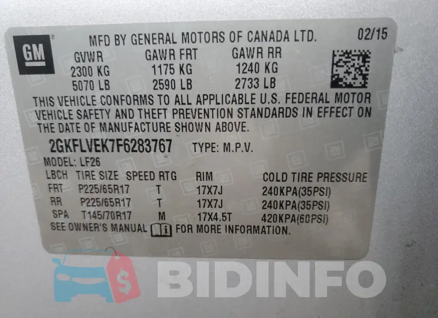 2GKFLVEK7F6283767 Photo# 13